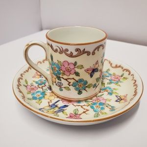 Nice Demitasse Crown china floral tea cup  saucer